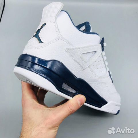 Кроссовки Nike Air Jordan 4 White Blue синие белые Кроссовки Nike Air Jordan 4 White Blue синие белые