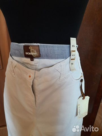 Брюки бриджи белые джинса Брюки бриджи белые джинса