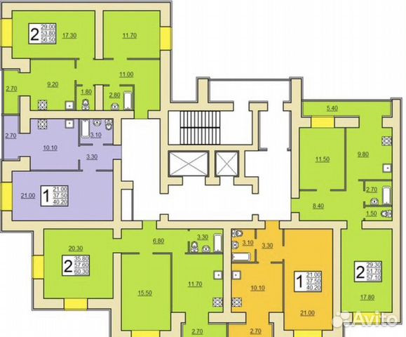 2-к квартира, 60.3 м², 7/16 эт.
