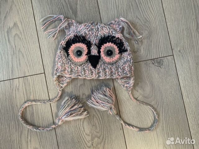 Шапка ручная работа, с утеплителем на ушках