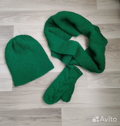 Шапка снуд и варежки. новые