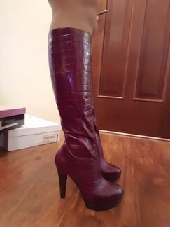 Сапоги бордо NO name