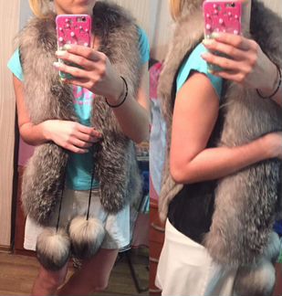 Жилетка чернобурка