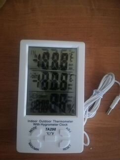 Метеостанция Термометр Гигрометр TA298 с часами и