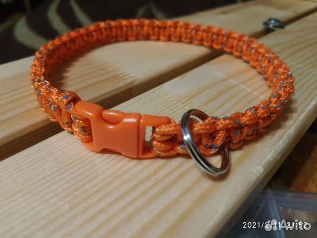 Ошейник из паракорда под адресник