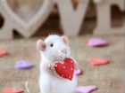 Мышка с сердцем, валяная игрушка ручной работы объявление продам