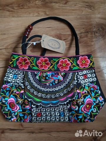 Сумка тканевая с вышивкой 27*20