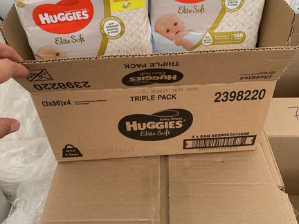 Влажные салфетки оптом huggies elite soft 168