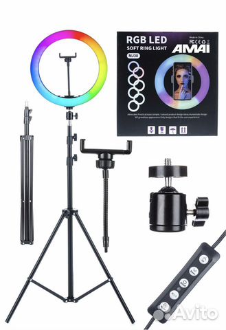 Цветная кольцевая лампа RGB YQ-320