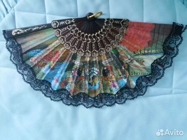 Веер новый с кружевом для фламенко