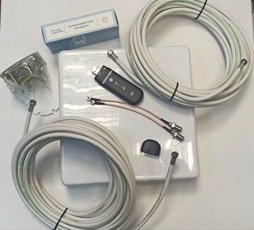 Комплект 4G Kroks 15 дБ: антенна+модем ZTE+кабели
