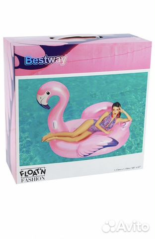 Надувной матрас / плот фламинго огромный 173*170