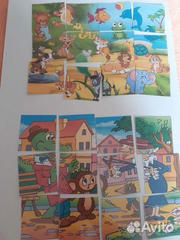 Ламинированные пазлы, обучающие карточки