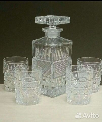 Штоф Богемия и 6 бокалов для виски