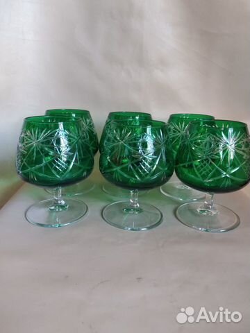 Коньячные бокалы 6 шт двухслойное цветное стекло