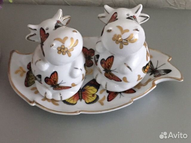 Набор для специй фарфор,позолота