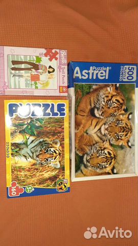 Пазлы Тигрята и Барби