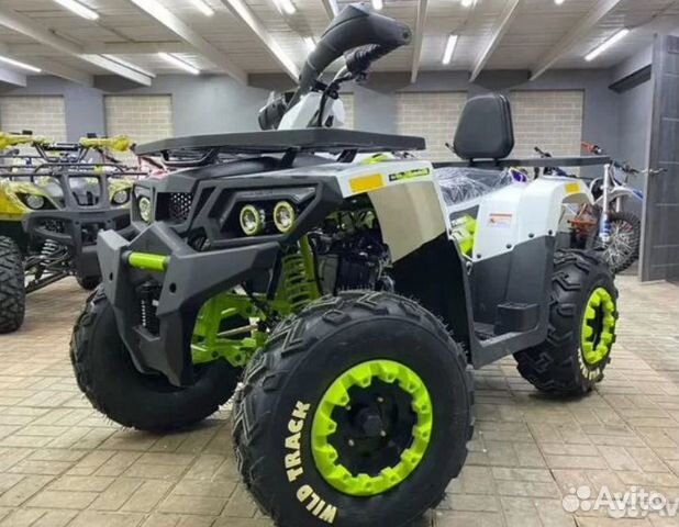 Квадроцикл Motoland Wild Track 200LUX бело-зеленый