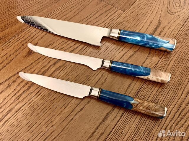 Ножи кухонные. Набор. Дамасская сталь 67 слоев