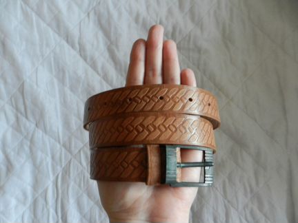 Ремень мужской кожаный коричневый