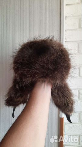 Шапка мужская. Мех енота