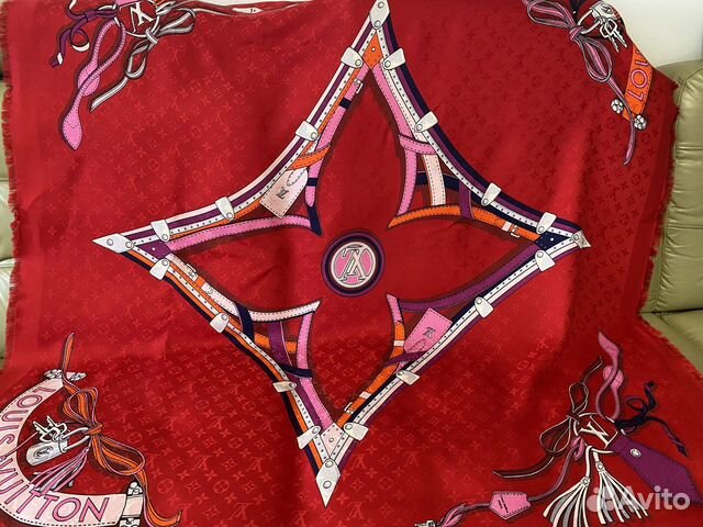 Louis vuitton шаль 142,5 x 142,5 шерсть-шелк