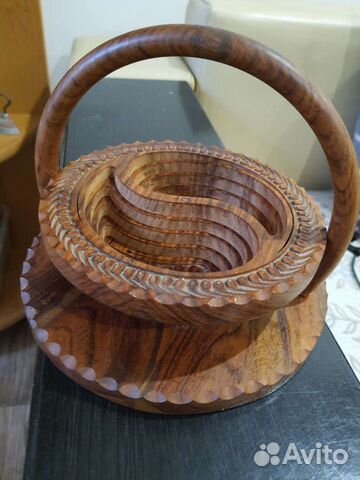 Ваза конфетница деревянная