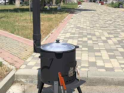 Узбекский казан 10л + печь 2 мм с трубой + подарки