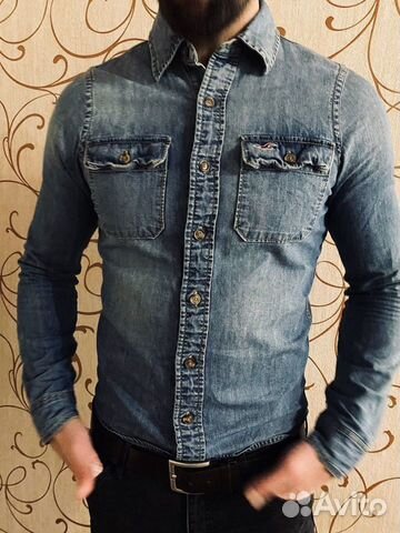 Джинсовая рубашка hollister 48-50