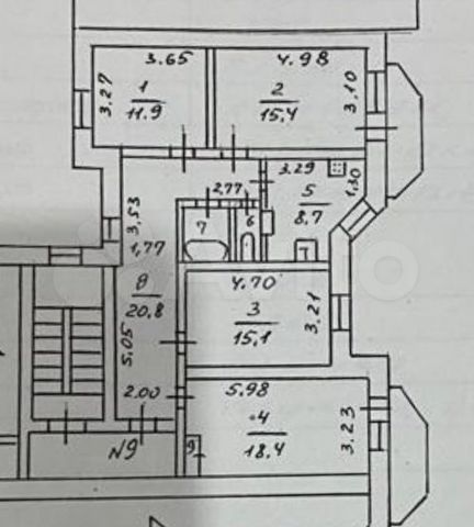 4-к. квартира, 97 м², 4/5 эт.