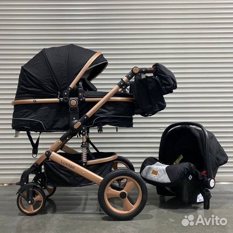 Новая коляска 3в1 luxmom 518 черный