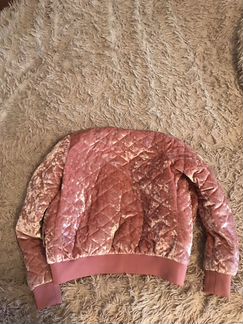 Бомбер бархатный пудра