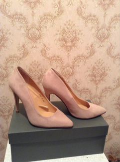 Туфли-лодочки замшевые, р.36,5-37