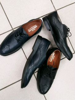 Туфли кожаные черные синие