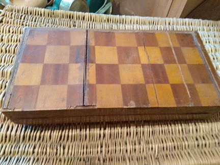 Шахматы и шашки антикварные дерево резьба 19 век