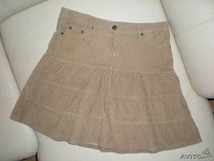 Юбка новая трапеция вельвет 46 размер