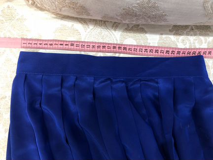 Юбка синяя плиссированная миди 44-46 размер
