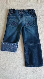 Английские джинсы с сердечками 4-5 лет
