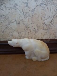 Статуэтка Белый медведь мрамор винтаж редкая СССР