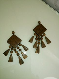Серьги деревянные