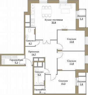 4-к квартира, 108.1 м², 16/17 эт.