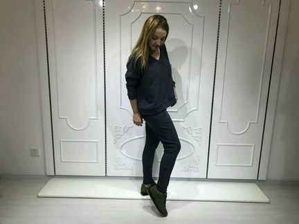 Новый костюм серый и винный. Хлопок