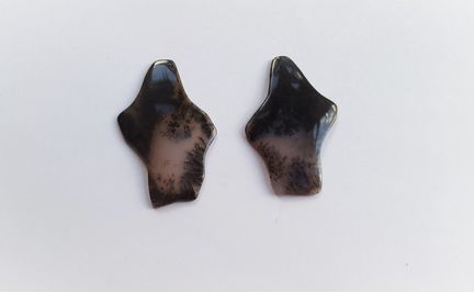 Пейзажный агат. пара кабошонов на серьги. 25,05 к