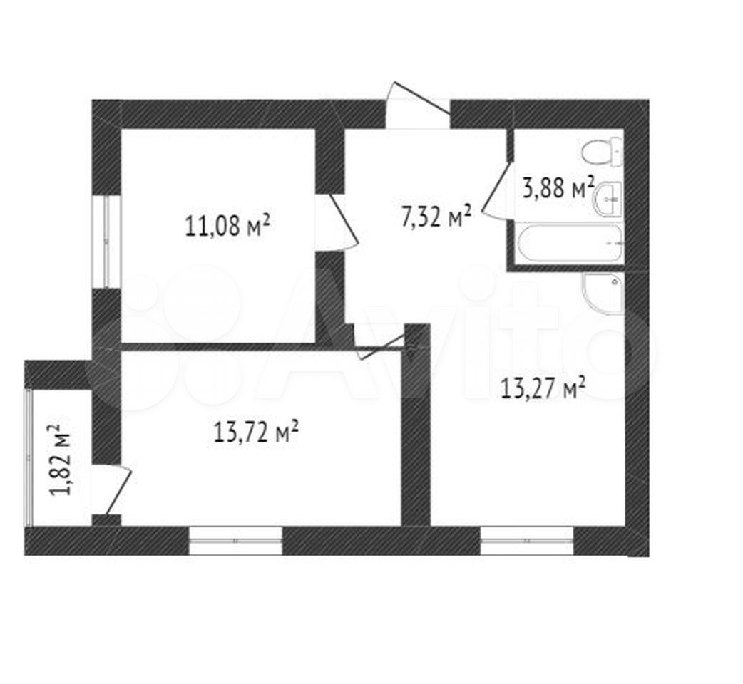 2-к квартира, 49.3 м², 7/16 эт.