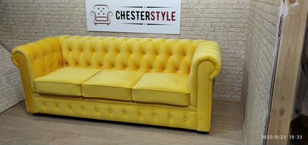 Кожаный диван честер для офиса, кафе, дома