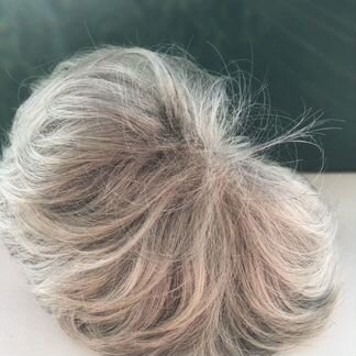 Парик на сетке, седые волосы