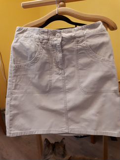 Джинсовая юбка 46-48, белая, летняя H&M