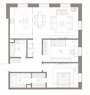 3-к апартаменты, 97.7 м², 2/6 эт.