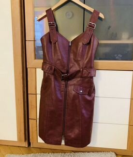 Кожаный комбинезон платье