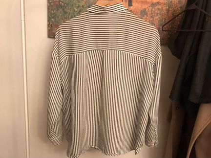 Белая рубашка в синюю полоску Mango